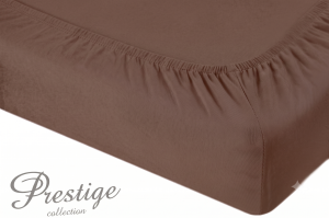 Prześcieradło Jersey z gumką 90x200 Brązowe Prestige Collection 160 g/m2
