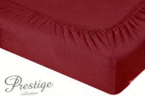 Prześcieradło Jersey z gumką 120x200 Bordowy Prestige Collection 160 g/m2