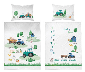 Pościel niemowlęca 90x120 Traktorek Farma BAWEŁNA
