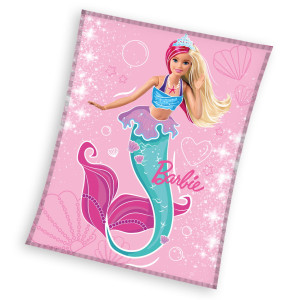 Koc Polarowy Narzuta 130x170 Barbie Syrenka