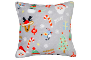 Poduszka świąteczna 40x40 Festive Pets Miękka Szara