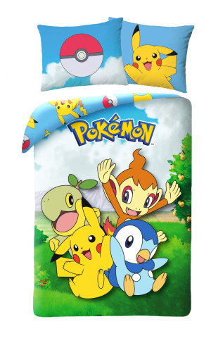 Pościel bawełniana 140x200 Pokemony Pikachu