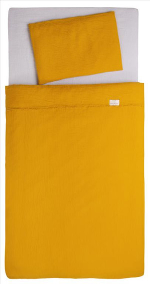 Komplet Pościeli 3 Częściowej 100x135 MUSLIN Musztardowa
