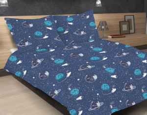 Pościel Satynowa 160x200 EXCLUSIVE 52 Kosmos