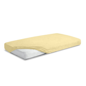 Prześcieradło Frotte z Gumką 130/140x190/200 PREMIUM Pastelowo Żółte