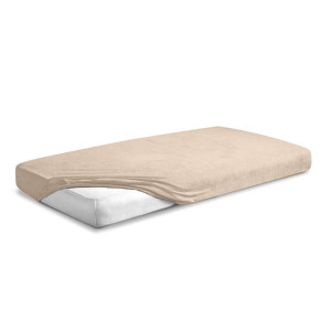 Prześcieradło Frotte z Gumką 130/140x190/200 PREMIUM Beżowe