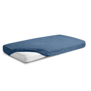 Prześcieradło Frotte z Gumką 150/160x190/200 PREMIUM Szaro Niebieskie
