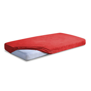 Prześcieradło Frotte z Gumką 150/160x190/200 PREMIUM Czerwone