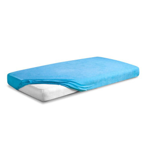 Prześcieradło Frotte z Gumką 90/100x190/200 PREMIUM Błękitne