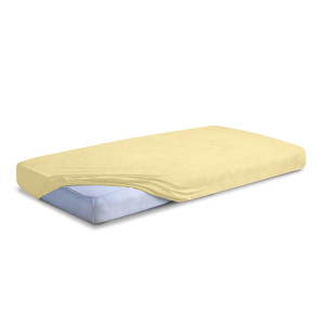 Prześcieradło Frotte z Gumką 130/140x190/200 CLASSIC Pastelowo Żółte