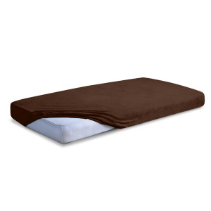 Prześcieradło Frotte z Gumką 210/220x190/200 CLASSIC Ciemnobrązowe