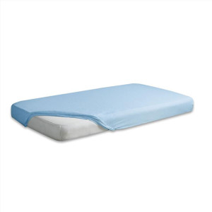 Prześcieradło Jersey z gumą 150/160x190/200 PREMIUM Błękitne