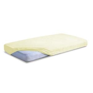 Prześcieradło Jersey z gumą 180/190x190/200 PREMIUM Krem/Żółty