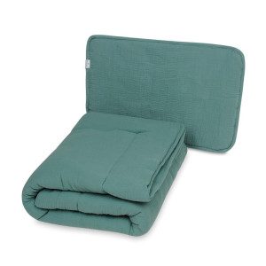 Kołderka Niemowlęca 100x135 + Poduszka 40x60 MUSLIN Zieleń