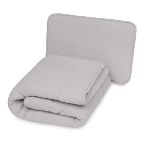 Kołderka Niemowlęca 100x135 + Poduszka 40x60 MUSLIN Popiel