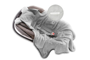 Kocyk KOALA MUSLIN z Kapturkiem 95x95 Szary