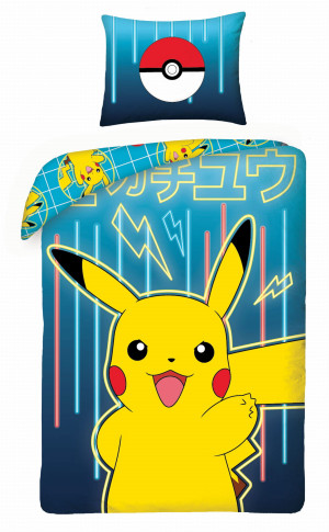 Pościel bawełniana 160x200 Pokemon Pikachu