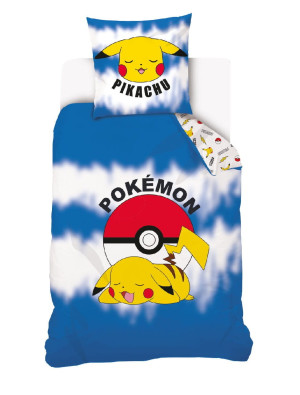 Pościel Bawełniana 140x200 Pokemon Pikachu Młodzieżowa