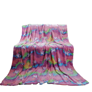 Koc Świecący w ciemności 150x200 Konik Na Różowym Tle Fluo