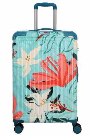 Walizka Duża 77cm L Cruise Turkusowe Lilie Print Travelite