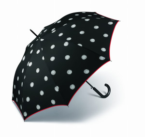 Parasol Happy Rain Długi Long Groszki Biało/Czarne