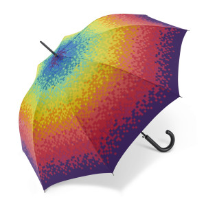 Parasol Happy Rain Long Długi Tęczowy Rainbow Multikolor z czerwonym