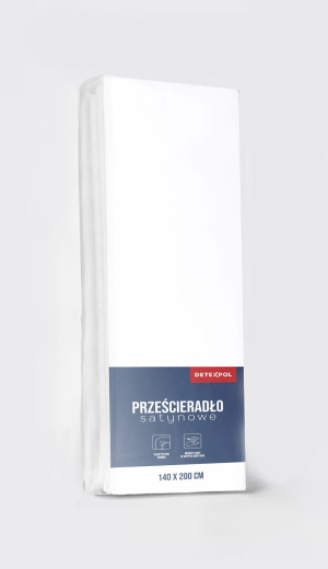 Prześcieradło Satynowe z gumką 120x200 Mikrowłókno białe