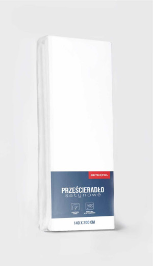 Prześcieradło Satynowe z gumką 220x200 Mikrowłókno białe