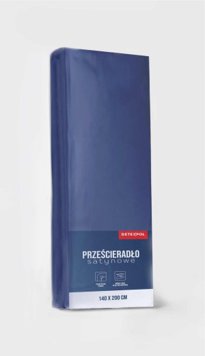 Prześcieradło Satynowe z gumką 220x200 Mikrowłókno granatowy