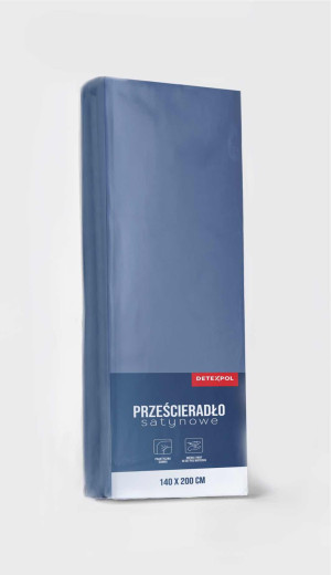Prześcieradło Satynowe z gumką 220x200 Mikrowłókno niebieski