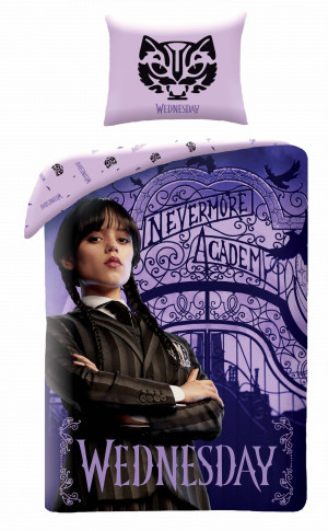 Pościel bawełniana 140x200 Wednesday Addams HIT Rodzina Addamsów