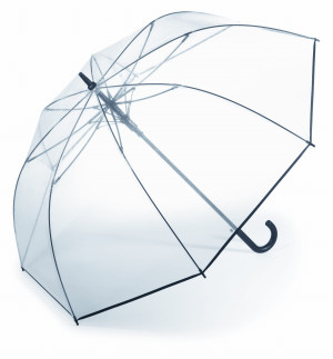 Parasol Happy Rain Długi Long Golfowy Przezroczysty z czarnym