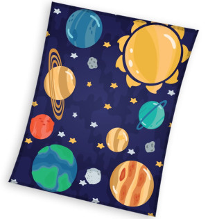 Koc Dziecięcy Narzuta 130X160 Kosmos Planety