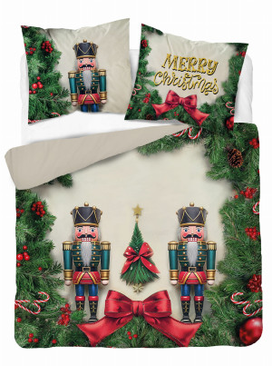 Pościel Świąteczna 160x200 Dziadki do Orzechów Świąteczne Holland MERRY CHRISTMAS