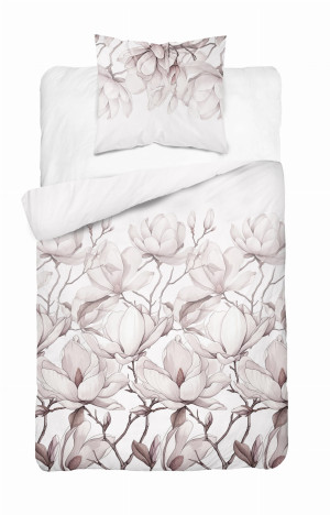 Pościel Satynowa 140x200 Magnolia Kwiaty magnolii