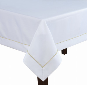 Obrus 90x160 biały Gold Zdobiony Złotą Żyłką