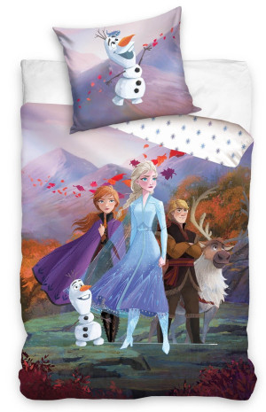 Pościel Bawełniana 140x200 KRAINA LODU FROZEN Anna i Elza