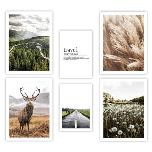 Zestaw dwustronnych plakatów premium - Podróżnicze fotografie travel - DRUK PREMIUM