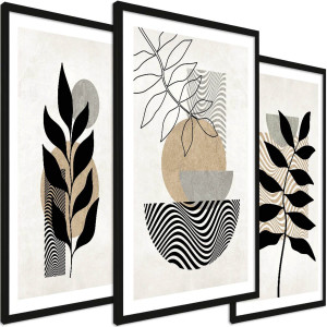 Zestaw obrazów - Geometryczne ilustracje natury - wymiary 45x65 cm
