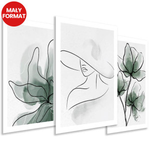 Plakaty - Botaniczne zielone grafiki 3 szt (bez obramowania) - 30x40 cm