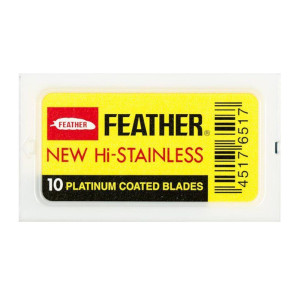 Feather new hi stainless żyletki powleczone platyną, 10 sztuk