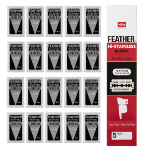 Feather hi stainless double edge żyletki, 100 sztuk