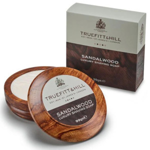 Truefitt & hill sandalwood luxury shaving soap - mydło do golenia w drewnianym tyglu, 99g