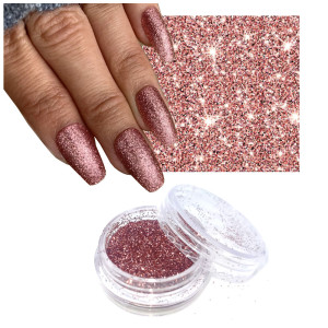 Pyłek do zdobienia paznokci brokat różowy rose gold