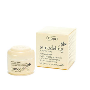 Ziaja remodeling krem na dzień wygładzający zmarszczki z efektem rozświetlenia spf 6, 50ml