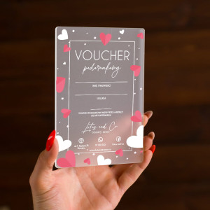 Voucher podarunkowy- AKTYLOWE satynowe lub transparentne WZÓR 939