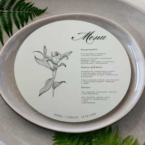 okrągłe papierowe menu wzór 4
