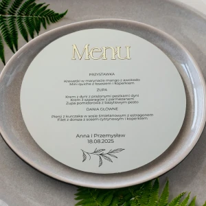 okrągłe papierowe menu wzór 3