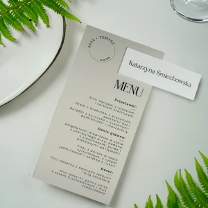 menu papierowe do położenia wzór 1
