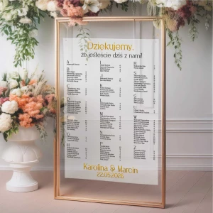 Tablica z układem stołów- 80x60- satynowa wzór 3